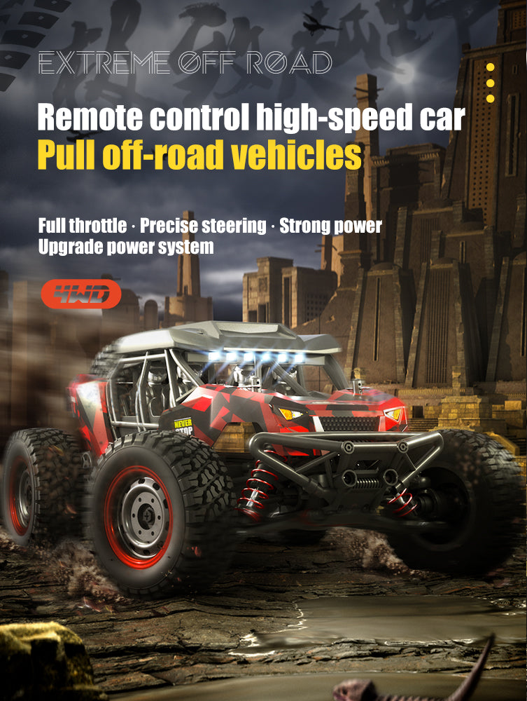 Load image into Gallery viewer, JJRC Remote 2.4G control high-speed car Pull off-road vehicles with LED highlight headlight Carbon brush magneto Strong power output