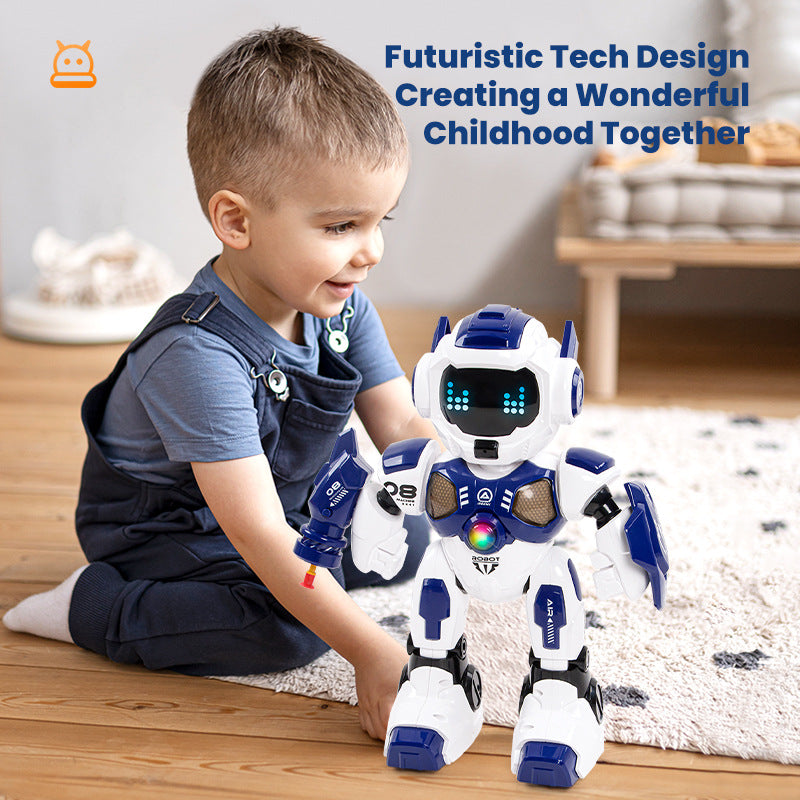 Load image into Gallery viewer, RC Robot Toy for Kids, Intelligent Mech Warrior Remote Control Robot with Manual Soft Bullet Launcher, Touch Sensing, Music & LED Eyes, Interactive Walking & Shooting Robot Gift