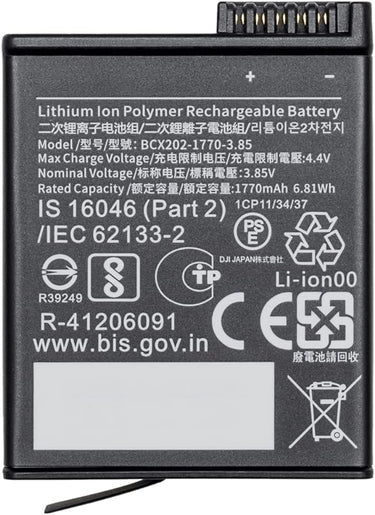 DJI Osmo Action 5 Pro/4/3 Action Camera Battery Replacement 1770mAh for Osmo Action 3, Osmo Action 4, Osmo Action 5 Pro