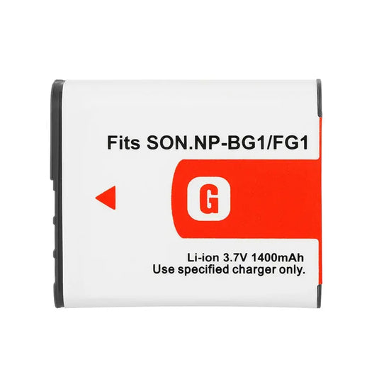 NP-BG1 Camera Replaceable Battery and LCD Slim USB Charger 3.7V 1400mAh for Sony NP-BG1 DSC-H3 H7 H9 H10 H20 H50 H55 H70 H90 HX5V NP-FG1 Rechargeable Lithium Battery Charger, 1 Set