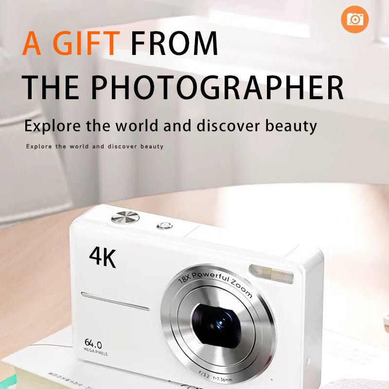 Load image into Gallery viewer, 4K digital camera, 64MP, 18x optical zoom, Vlog camera, excellent for beginner photographers, portable travel camera kit, making it an ideal photography gift.