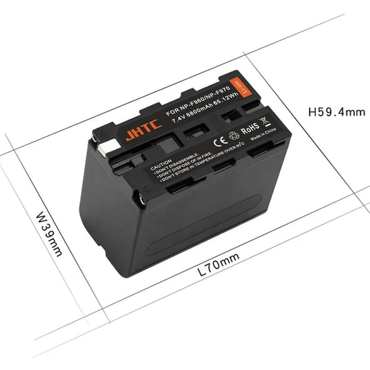 FirstPower 2 Pack NP-F970 Batteries And USB Dual Charger 7.4V 8800mAh For Sony MC1500C 190P 198P F950 HD1000C NP-F970 F960 F950 Photographic Lamp Battery,1Kit