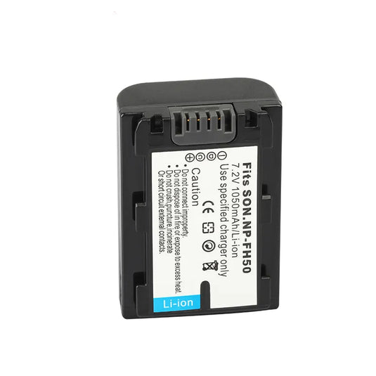 Premium NPFH50 Replacement 7.2V Battery Replacement 1050mAh For  Sony NP FH30 NP-FH60 FH70 FH100 A230 A330 A380 DSC-HX1 HX200 Sony Alpha DSLR-A230 DSLR-A290 DSLR-A330 DSLR-A380 DSLR-A390 Camera Replacement Batteries,1Pcs