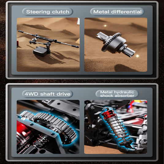1:18 Full Scale High Speed 4WD GT Control System, Speed 80 km/h,Splash Proof 3670-2500KV Brushless Motor, JX torque Metal Servo