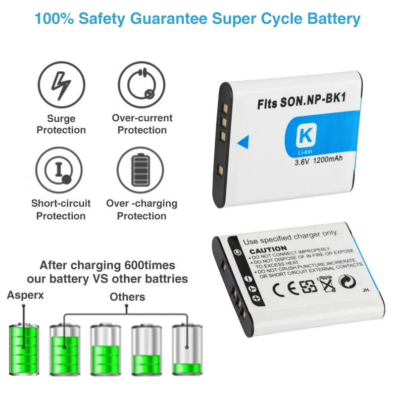 Load image into Gallery viewer, NP-BK1 3.6V Digital Battery 1200mAh For SONY A58 A65 A77 A450 A550 A560 A580 A900 A200 A300 A350 A700 A850 F717 FM500H Camera Batteries