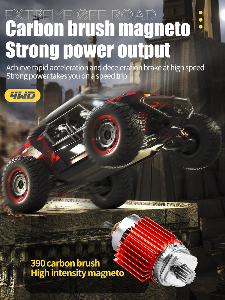 Load image into Gallery viewer, JJRC Remote 2.4G control high-speed car Pull off-road vehicles with LED highlight headlight Carbon brush magneto Strong power output