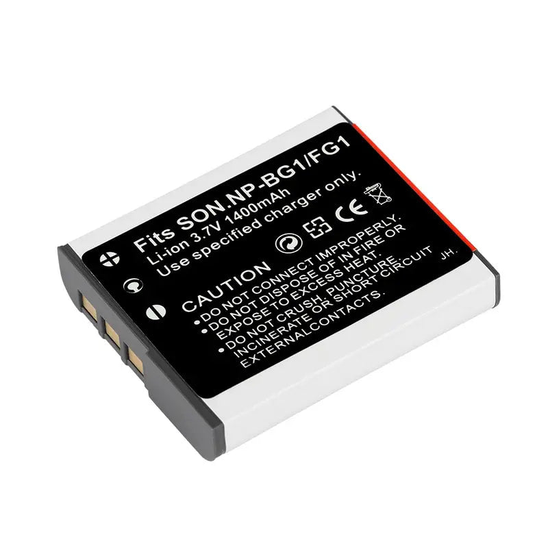 Load image into Gallery viewer, NP-BG1 Camera Replaceable Battery and LCD Slim USB Charger 3.7V 1400mAh for Sony NP-BG1 DSC-H3 H7 H9 H10 H20 H50 H55 H70 H90 HX5V NP-FG1 Rechargeable Lithium Battery Charger, 1 Set