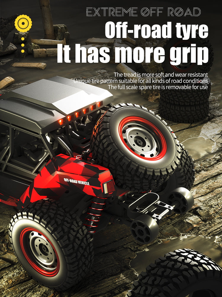 Load image into Gallery viewer, JJRC Remote 2.4G control high-speed car Pull off-road vehicles with LED highlight headlight Carbon brush magneto Strong power output