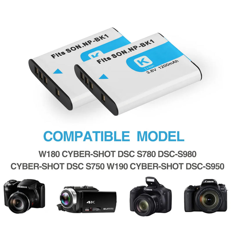 Load image into Gallery viewer, NP-BK1 3.6V Digital Battery 1200mAh For SONY A58 A65 A77 A450 A550 A560 A580 A900 A200 A300 A350 A700 A850 F717 FM500H Camera Batteries