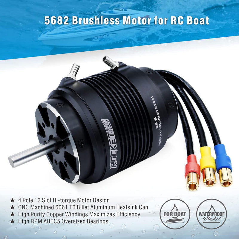 Load image into Gallery viewer, 5682 Brushless Rc Boat Motor, Surpass Hobby 910KV Brushless Motor with Cooling Set for RC Boat