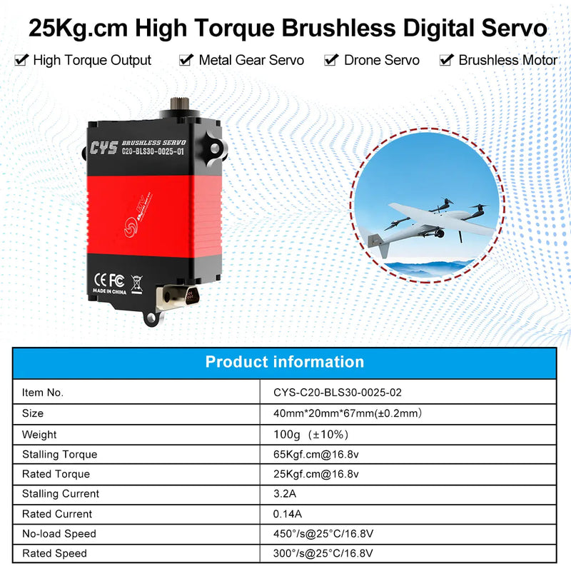 Load image into Gallery viewer, C20-BLS30-0025-02 25kg·cm Brushless Digital Servo, CAN Bus Waterproof for Industrial Drones, 1 Pack(Direct Factory Sale)