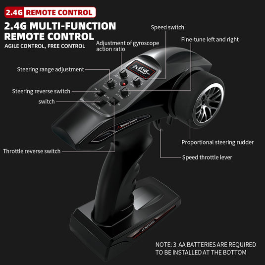 GUOKAI  Drift racing car 2.4G Remote control 4 Wheel Drive All Terrain with Led Light