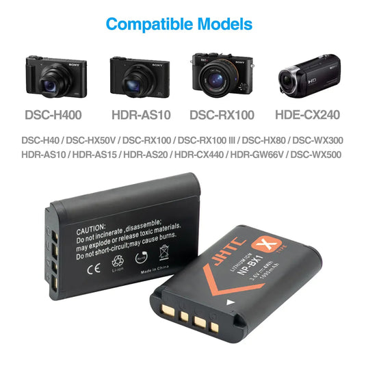 NP-BX1 Battery & Charger 3.6V 1090mAh For Sony DSC RX1 RX100 AS100V M3 M2 HX300 HX400 HX50 HX60,1Kit