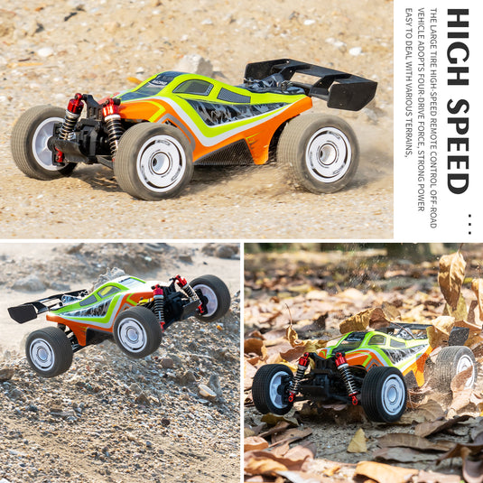 GUOKAI 1/16 The large tire High-speed Remote control Off-Road Vehicle, Adopts Four-Drive Force with Brushed Motor, Strong Power easy to deal with Various Terrains