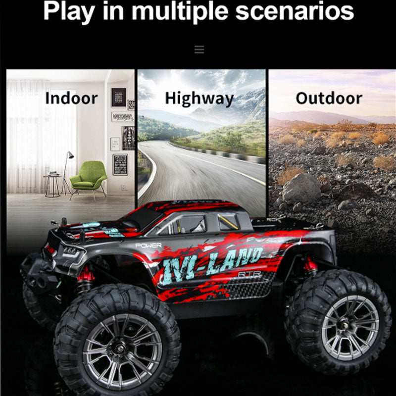 Load image into Gallery viewer, 1:16 RC High Speed Truck 4WD USB Charger GT Control System AA Battery ,Splash Proof 390 High Speed Motor 2.4GHZ (Red/Blue)