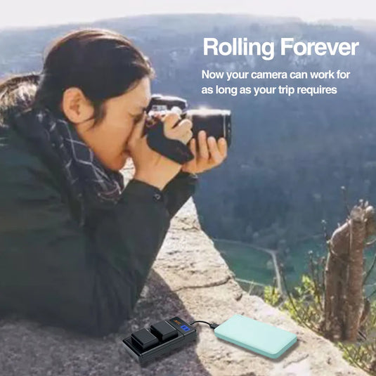 NP-FW50 7.4V Digital Battery Charger Kit 1080mAh Compatible With Sony A6000 A6400 A6300 A6500 A7 A7II A7RII A7SII A7S A7S2 A7R NPFW50 Cameras Batteries