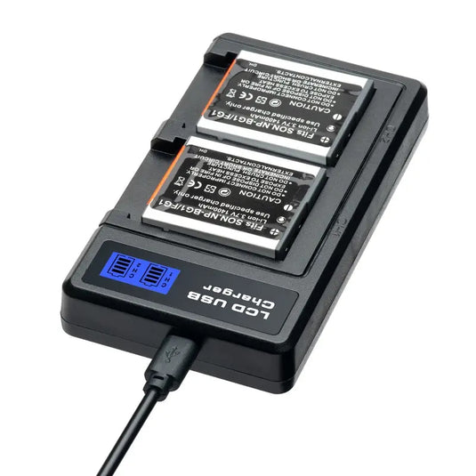 NP-BG1 Camera Replaceable Battery and LCD Slim USB Charger 3.7V 1400mAh for Sony NP-BG1 DSC-H3 H7 H9 H10 H20 H50 H55 H70 H90 HX5V NP-FG1 Rechargeable Lithium Battery Charger, 1 Set