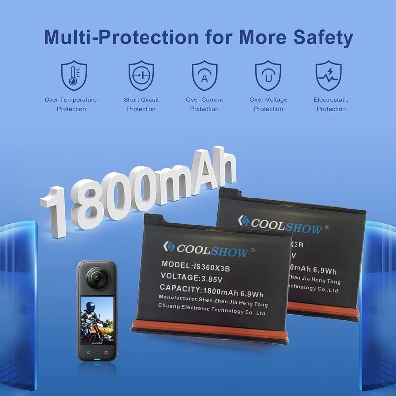 Load image into Gallery viewer, 3.85V Insta360 X3 Battery 1800mAh Replacement Battery Fit For Insta 360 OneX3 Original Sport Camera Spare Battery Brand New Power Accessories ,1pcs