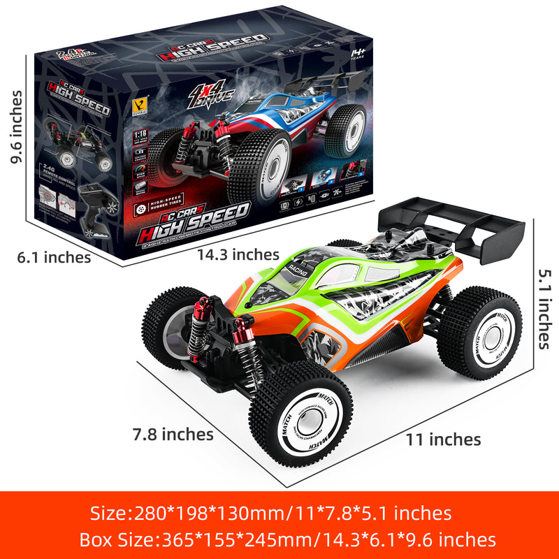 Load image into Gallery viewer, GUOKAI 1/16 The large tire High-speed Remote control Off-Road Vehicle, Adopts Four-Drive Force with Brushed Motor, Strong Power easy to deal with Various Terrains