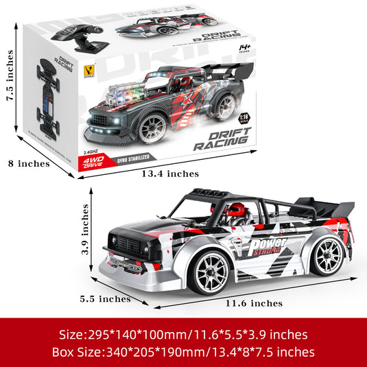 GUOKAI  Drift racing car 2.4G Remote control 4 Wheel Drive All Terrain with Led Light