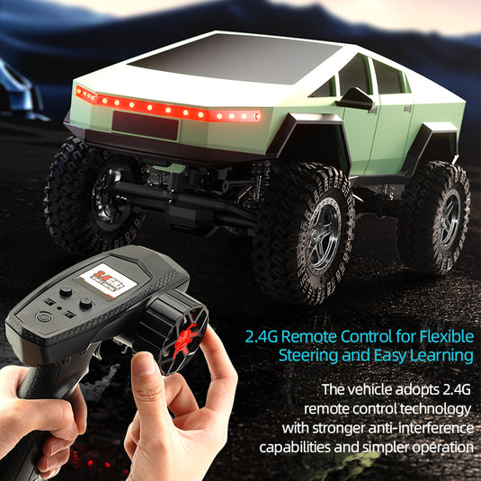 1/18 Cybertruck Climbing Car 4WD OFF-ROAD Vehicle New Climbing Star Tow Speed Gearbox Mechanical Shift Through-Type Linked Headlights