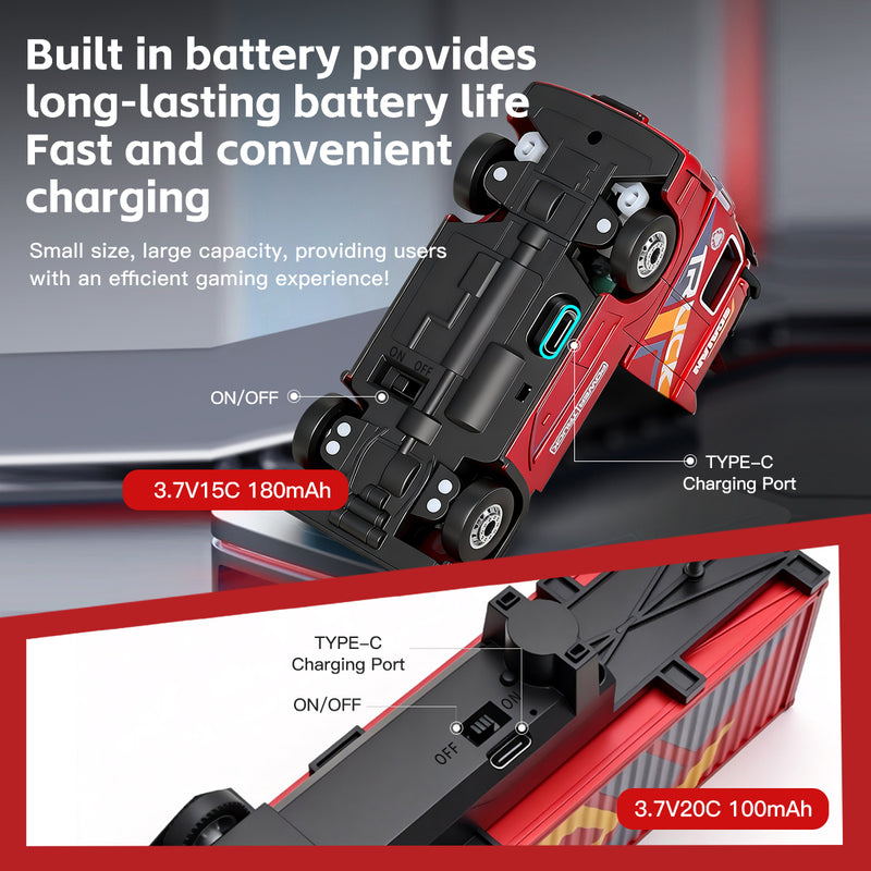 Load image into Gallery viewer, WLtech XK 1:64 Remote Control Container Truck, 2.4G 4WD Mini RC Semi-Tractor Trailer with Detachable Cabinet, 3-Speed Adjustable Drift & Racing Mode, LED Lights, Horn Sound & Type-C Rechargeable