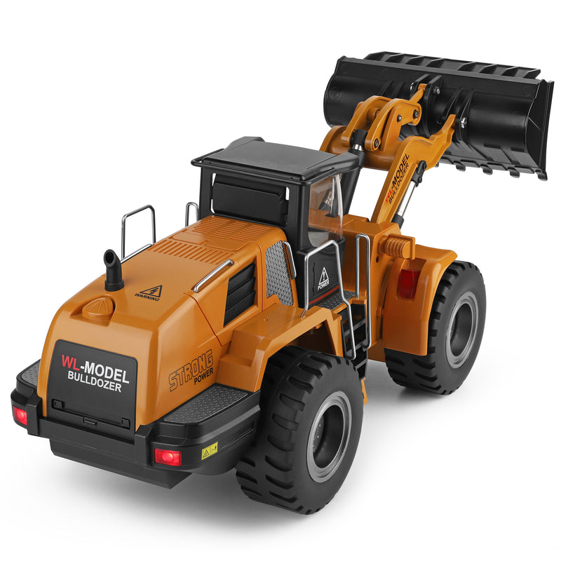 Load image into Gallery viewer, WLtoys RC Bulldozer 1:14 Scale High Simulation 2.4G Independent Control Analog Hydraulic Telescopic Design with Light and Sound