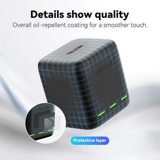 TELESIN 3.85V 1800mAh Battery for GoPro Hero 12 11 10 9, Single Pack Battery/+With USB Fast Charger and Protective Case, Perfectly Compatible with GoPro Hero 12 11 10 9 Original Batteries Accessories,1 Pack