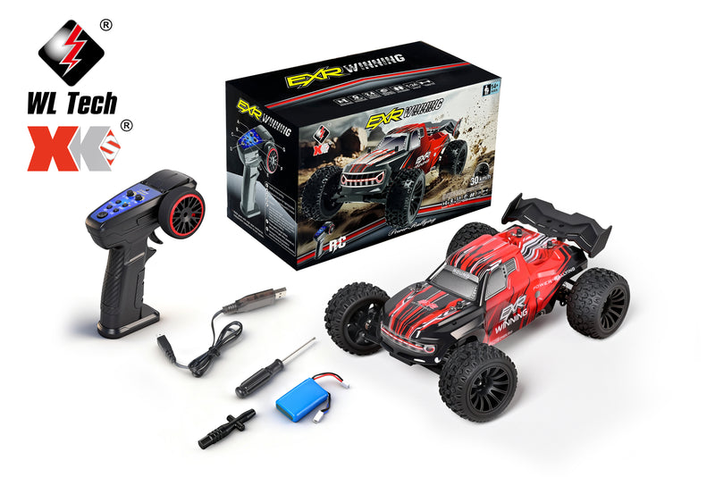 Load image into Gallery viewer, WL1/24 RC Racing Car, 30KM/H High Speed Remote Control Car, 2WD Off-Road Monster Truck with Gyroscope Stabilization, Metal Shock Absorbers, 3-Speed Switch, 2.4G Electric Toy Vehicle