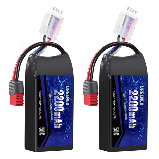 11.1V 2200mAh Upgrade 3S Lipo Battery for Hyper Go Angry Snail RC Truck 50C High Dis Charger Rate 2PCS