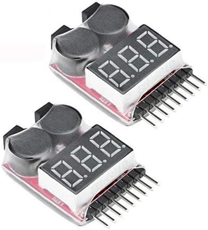 Load image into Gallery viewer, 2PCS/4PCS 1-8s Lipo Battery Voltage Tester,RC Low Voltage Buzzer Alarm,Battery Monitor Checker Tester for 1-8s Lipo Life LiMn Li-ion Battery