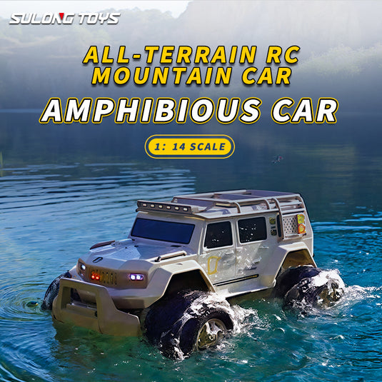 1/14 SL Off-Road Vehicle 2.4G Amphibious 4WD Five-Channel All-Terrain Remote Control Car, Rotating On The Spot Four-Wheel Drive (with lights + sound)