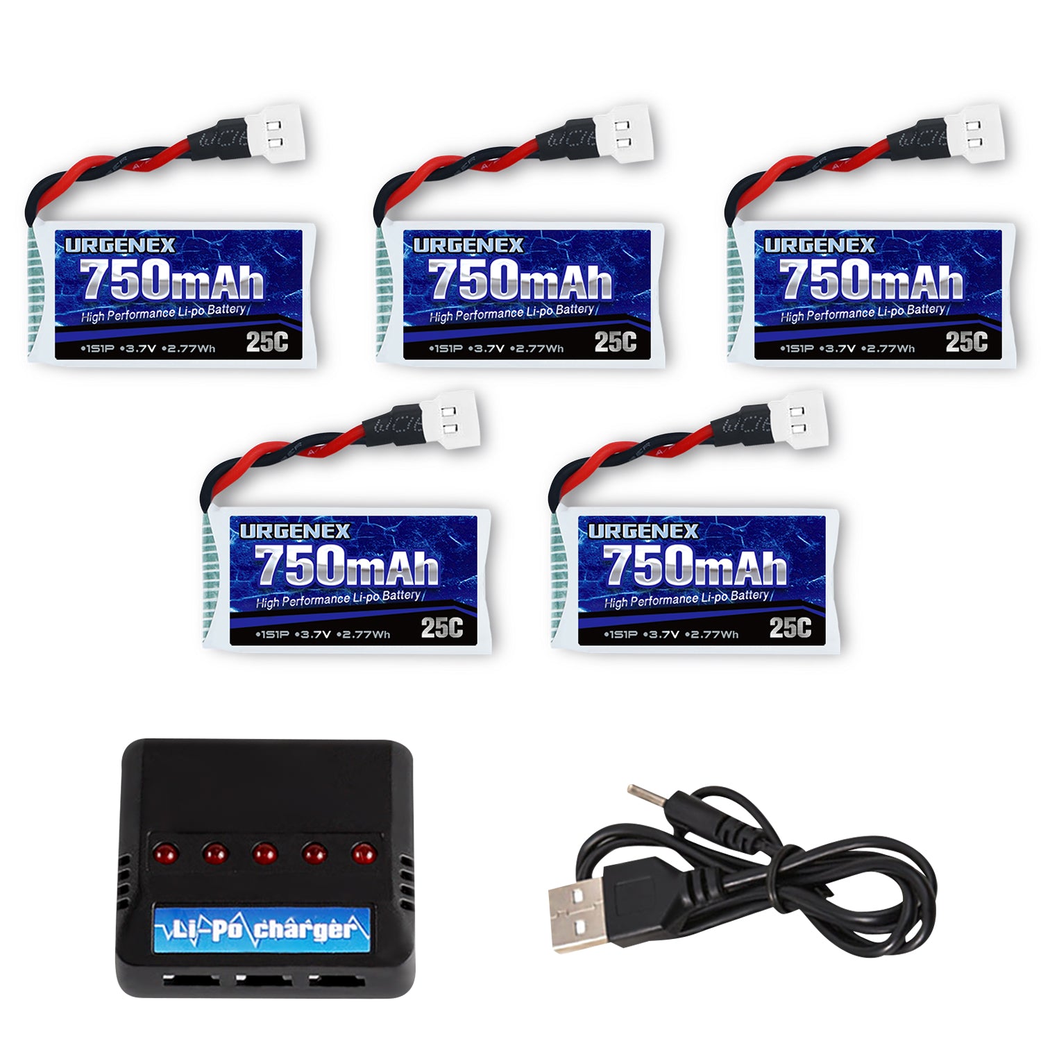 3.7V Lipo Battery 750mAh RC Drone Battery with Molex Plug Fit for