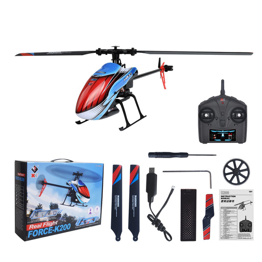 WLtoys K200 RC Helicopter Four-way Single-blade Flybarless Helicopter with Air Pressure Altitude Setting/Optical Flow Positioning
