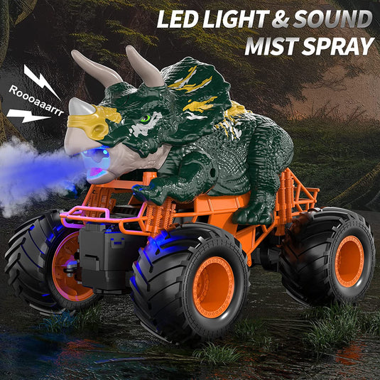 1/20 Scale Dinosaur Monster RC Car with LED Light and Sound Mist Spray Function 2303