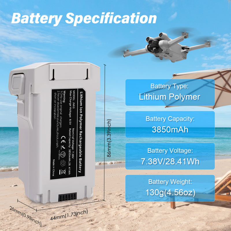 Load image into Gallery viewer, Mini 3/4 Series Intelligent Flight Battery 3850mAh 7.38V Replacement Battery Compatible with DJI Minin 3/Mini 3 Pro/Mini 4 Pro Up to 47 Mins Flight Time