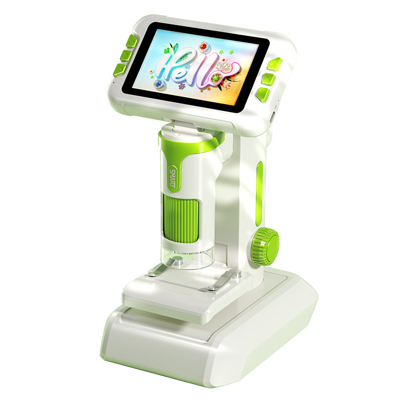 Load image into Gallery viewer, Kids Digital Microscope with 3-Mode Design, Handheld & Desktop Portable Microscope, 100-1600X Magnification, Multi-Screen Connection to Phone/TV, Photo & Video, STEM Science Kit for Kids 8-12