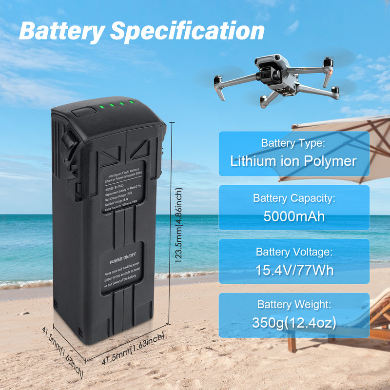 Load image into Gallery viewer, Mavic 3 Intelligent Flight Battery 15.4V 5000mAh High Capacity Replacement Battery Compatible with DJI Mavic 3 / 3 Cine / Classic / Enterprise/ 3 Pro/ Pro Cine, Up to 46Mins Max Flight Time