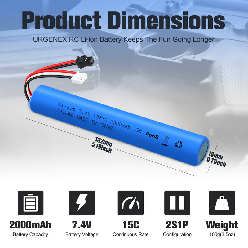 Load image into Gallery viewer, Gel Blaster Battery 7.4V 2000mAh SM2P Plug Airsoft Battery