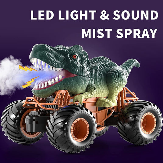1/20 Scale Dinosaur Monster RC Car with LED Light and Sound Mist Spray Function 2302