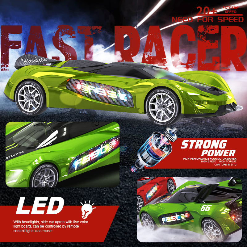 Load image into Gallery viewer, RACER RC Dtift Car – 4WD Drift Racing Car With LED lights, High-Speed Motor, Brushless Motor And Replaceable Tires,Curve Drift 20KM/H (Red/Blue/Yellow/Green)