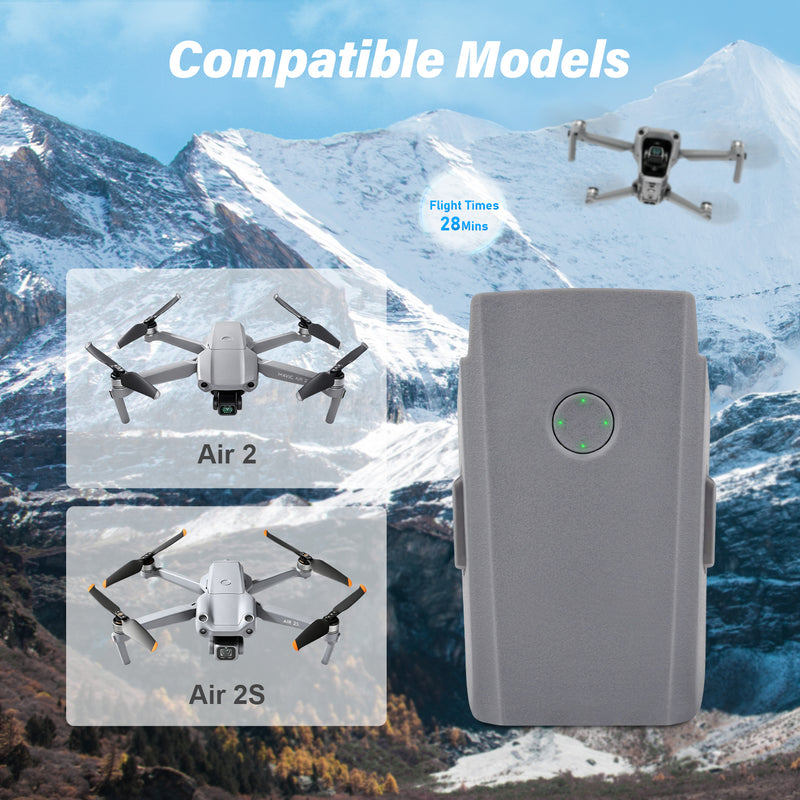 Load image into Gallery viewer, Mavic Air 2 Intelligent Flight Battery 11.55V 3850mAh High Capacity Replacement Battery Compatible with DJI Mavic Air 2/ Air 2S Drone, Up to 28Mins Max Flight Time