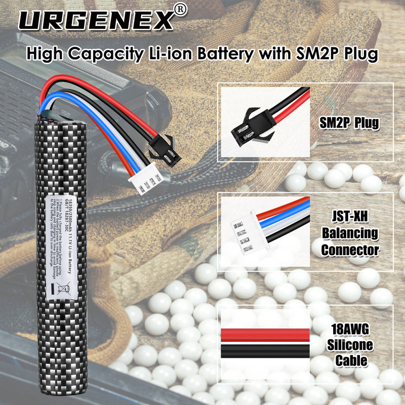 Load image into Gallery viewer, 11.1V 2500mAh High Capacity Battery Pack with 2PCS Mini Tamiya Connector to SM-2P Plug Cables and 2PCS 11.1V Battery Charger