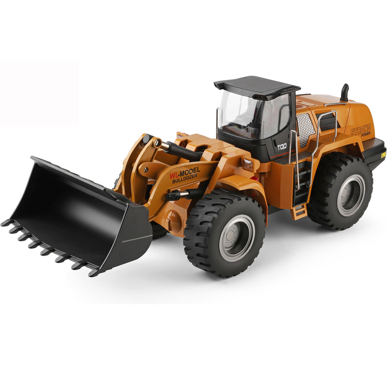 Load image into Gallery viewer, WLtoys RC Bulldozer 1:14 Scale High Simulation 2.4G Independent Control Analog Hydraulic Telescopic Design with Light and Sound