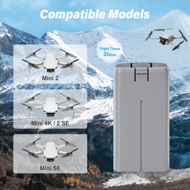 Load image into Gallery viewer, Mini 2 Series Intelligent Flight Battery 2400mAh 7.7V Replacement Battery Compatible with DJI Minin 2/Mini 2 SE/Mini 4K Up to 31Mins Flight Time