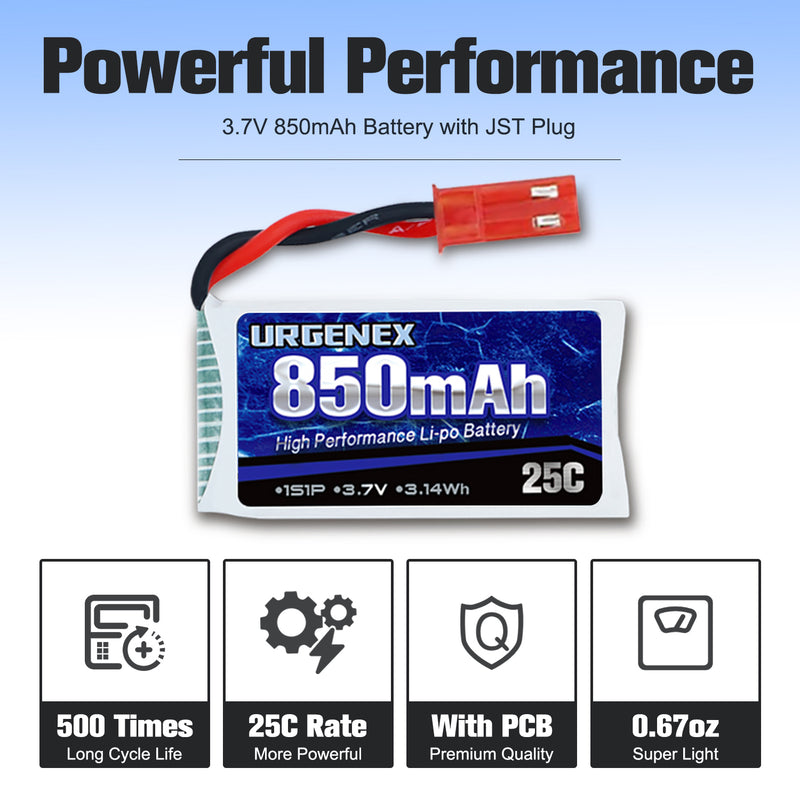 Load image into Gallery viewer, 3.7V 25C RC Drone Battery 850mah with JST Plug Fit for Sky Viper, Syma and Holy Stone