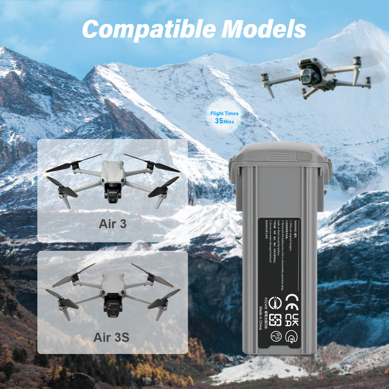 Load image into Gallery viewer, Air 3 Intelligent Flight Battery 14.76V 4241mAh High Capacity Replacement Battery Compatible with DJI Air 3/ Air 3S Drone, Up to 35Mins Max Flight Time