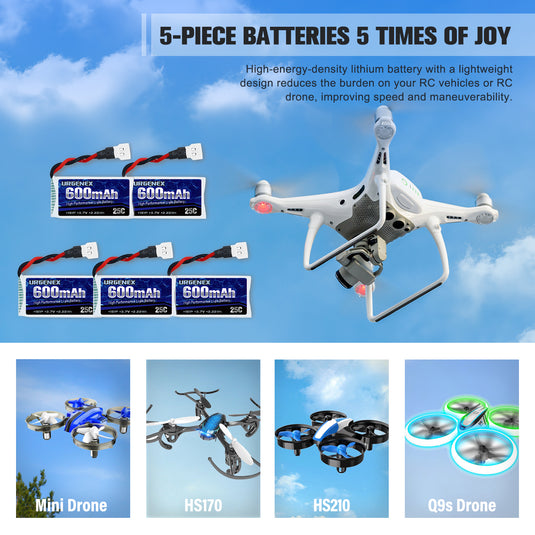 3.7V Lipo Battery 600mah RC Drone Battery for Syma RC Drone