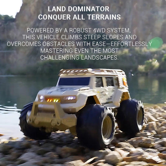 1/14 SL Off-Road Vehicle 2.4G Amphibious 4WD Five-Channel All-Terrain Remote Control Car, Rotating On The Spot Four-Wheel Drive (with lights + sound)