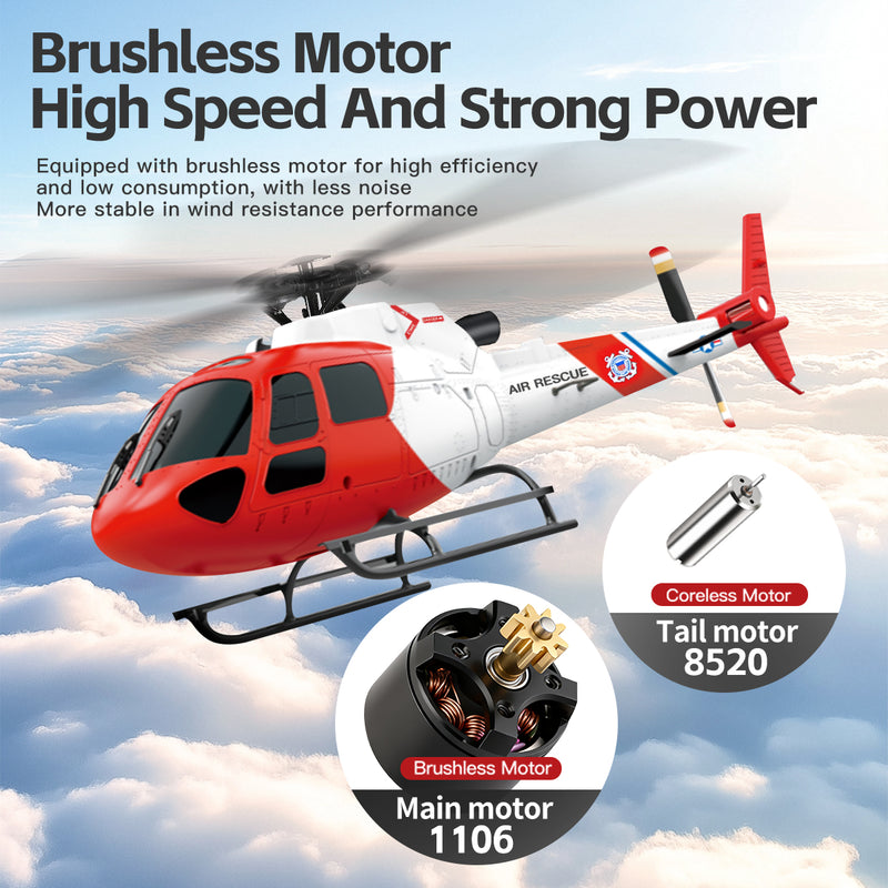 Load image into Gallery viewer, K150 AS350 Squirrel RC Helicopter 4 Channel Flybarless Aileronless Helicopter, One Key Takeoff Landing Beginner RC Helicopter